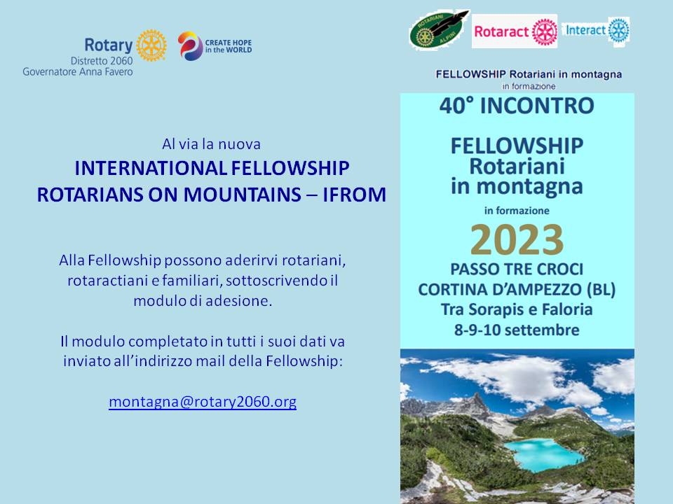Fellowship Rotariani in Montagna a Cortina a settembre