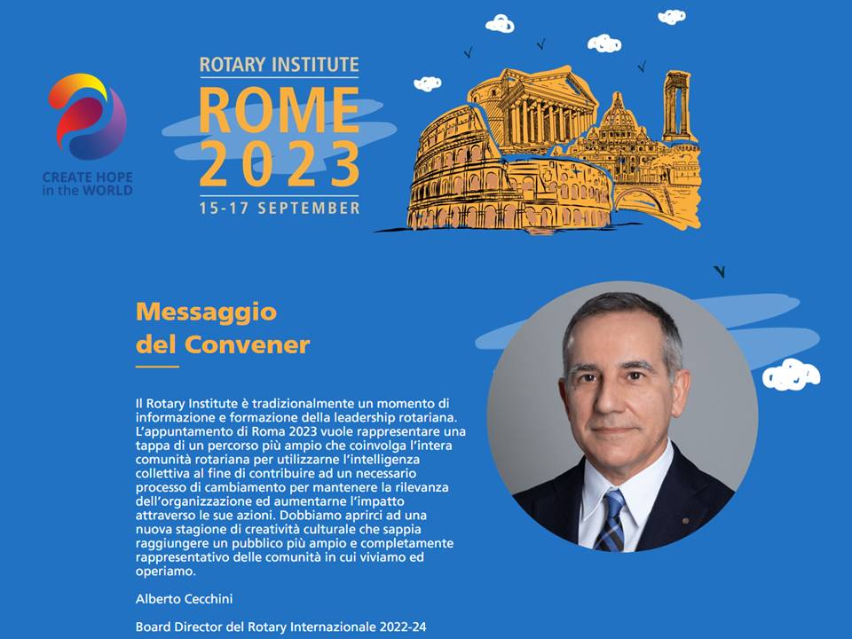 Roma 15 - 17 settembre: L'Institute del Rotary International e i cambiamenti epocali